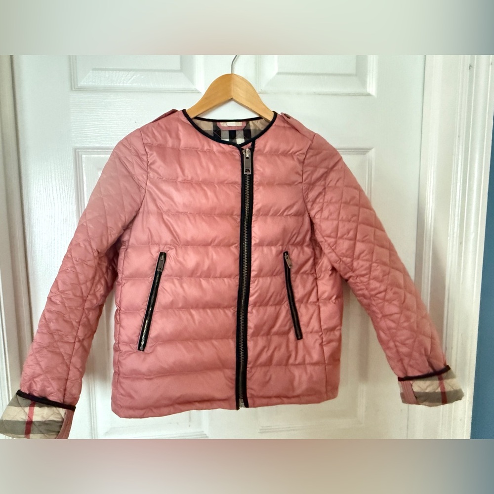 EEUC Burberry Girl’s Quilted zippered Jacket. Size 14y